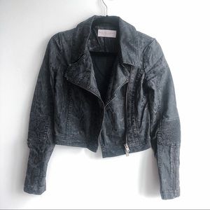 Stella McCartney Black Snakeprint Denim Jacket